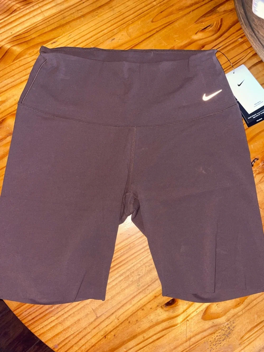 Nike Zenvy Womens Gentle-Support High-Waisted 8" Biker Short Espresso Sz L NWT - Picture 1 of 6